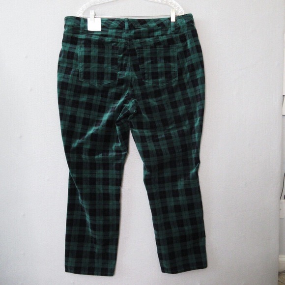 Talbots Green & Navy Plaid Straight Leg Pants. Size 18WP - Picture 4 of 15